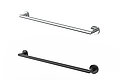 Circle Line towel rails in chrome and matt black finishes from Erlau