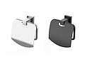 Toilettenpapierhalter Cube Line, mit Deckel, in den Ausführungen Chrom und schwarzmatt der Marke Erlau
