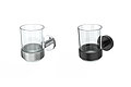 Circle Line glass holders in chrome and matt black finishes from Erlau