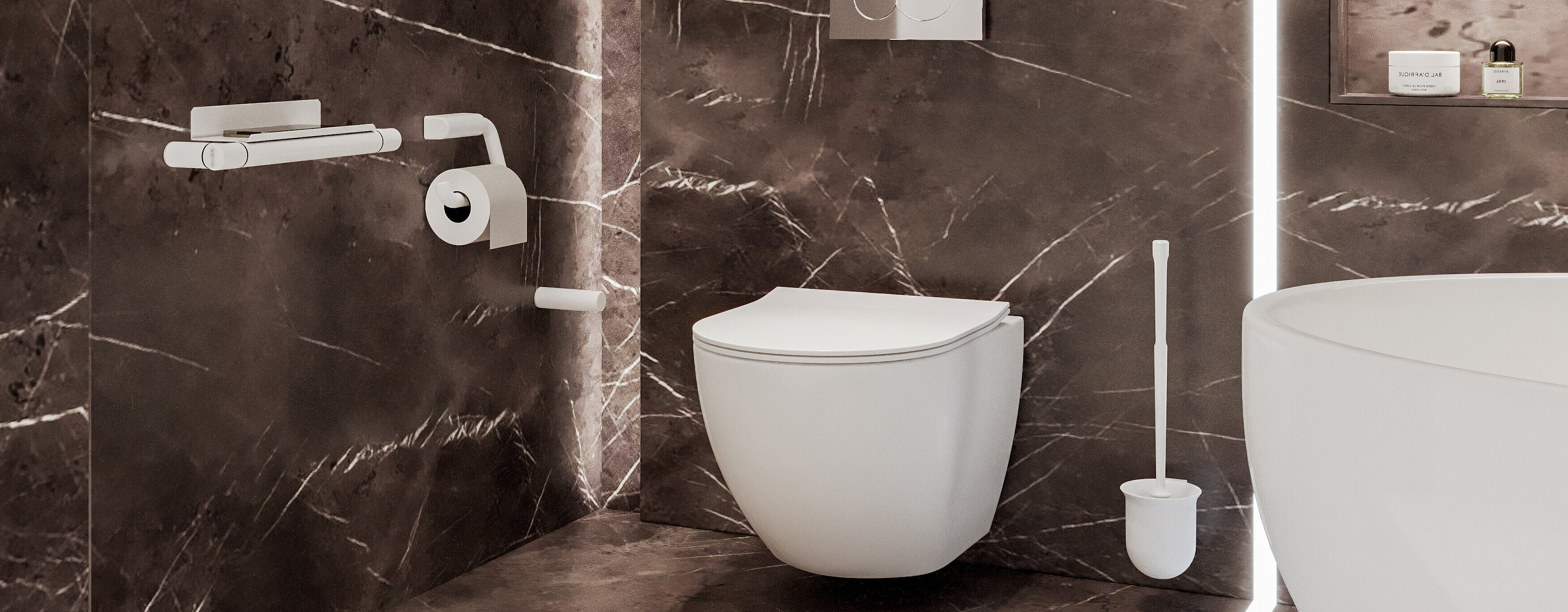 WC im öffentlichen Bereich mit Produkten der Marke Erlau