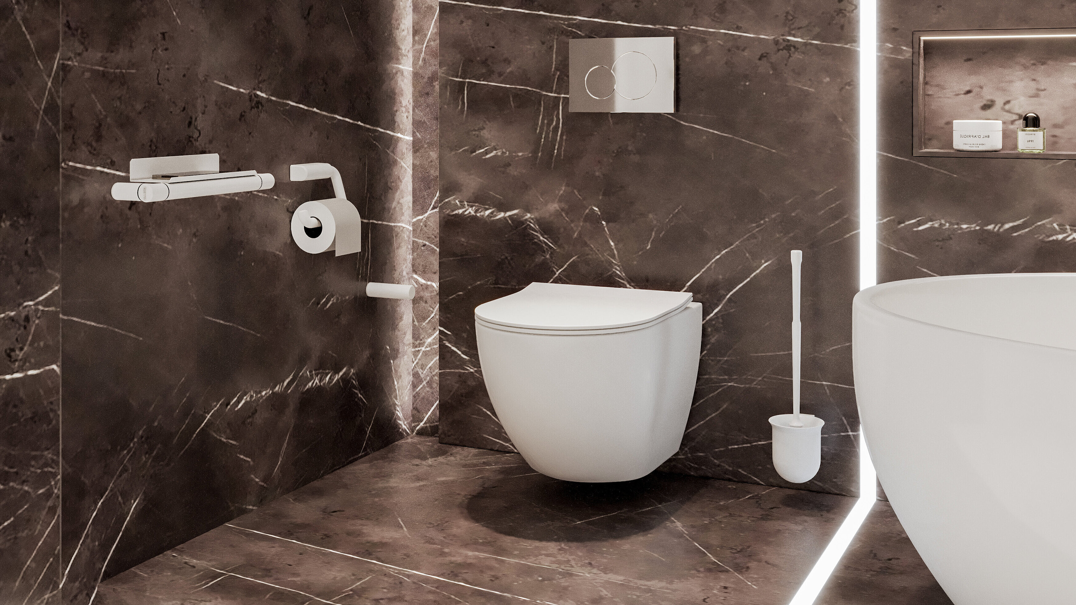 Public toilet stocked with Erlau brand products
