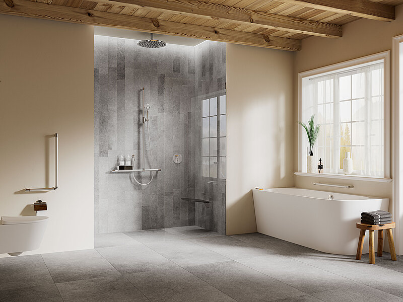 Accessible bathroom solutions from the Erlau brand, designed to meet the highest standards of accessibility