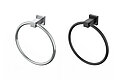 Handtuchhalterring Cube Line in den Ausführungen Chrom und schwarzmatt der Marke Erlau