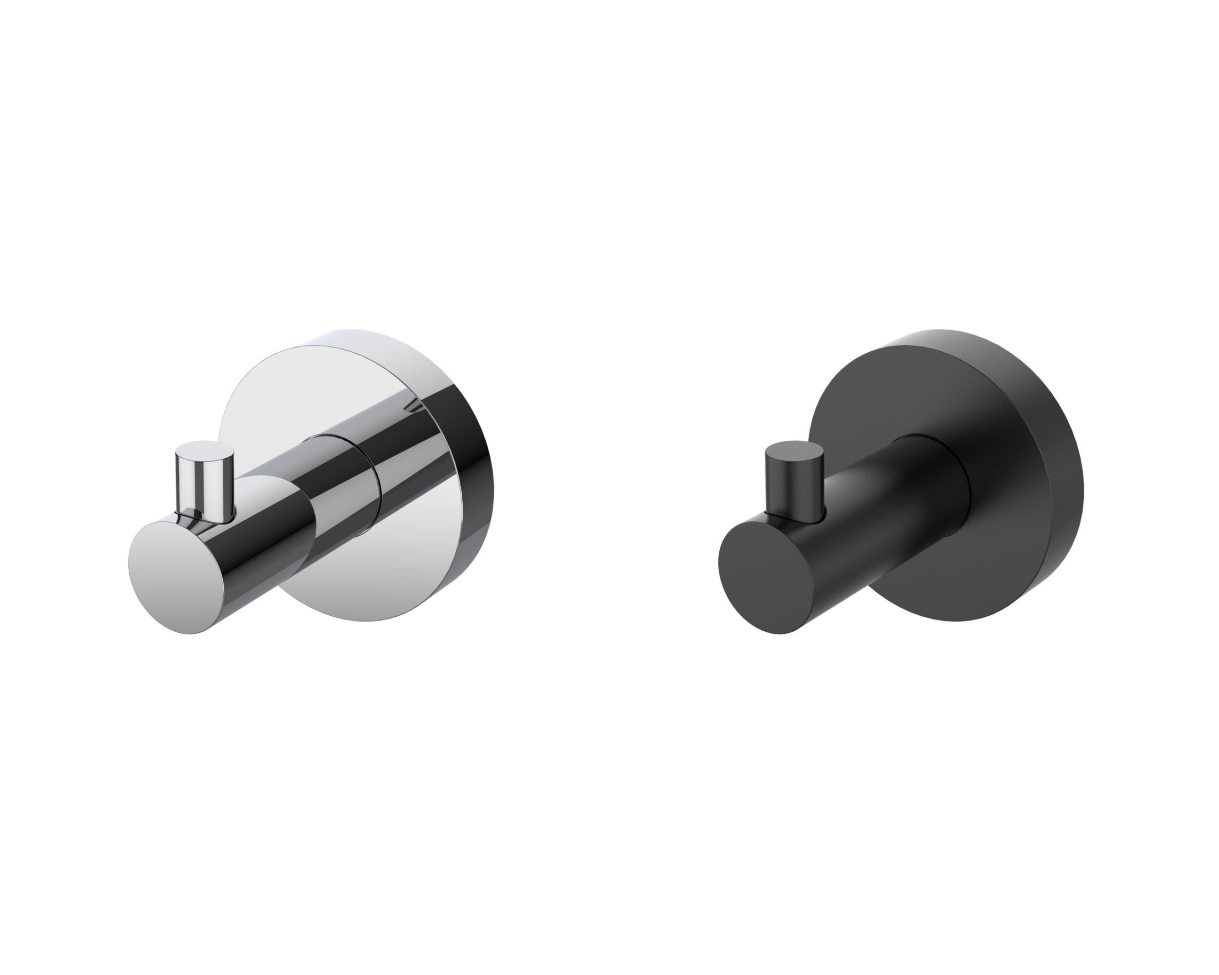 Circle Line hooks in chrome and matt black finishes by Erlau