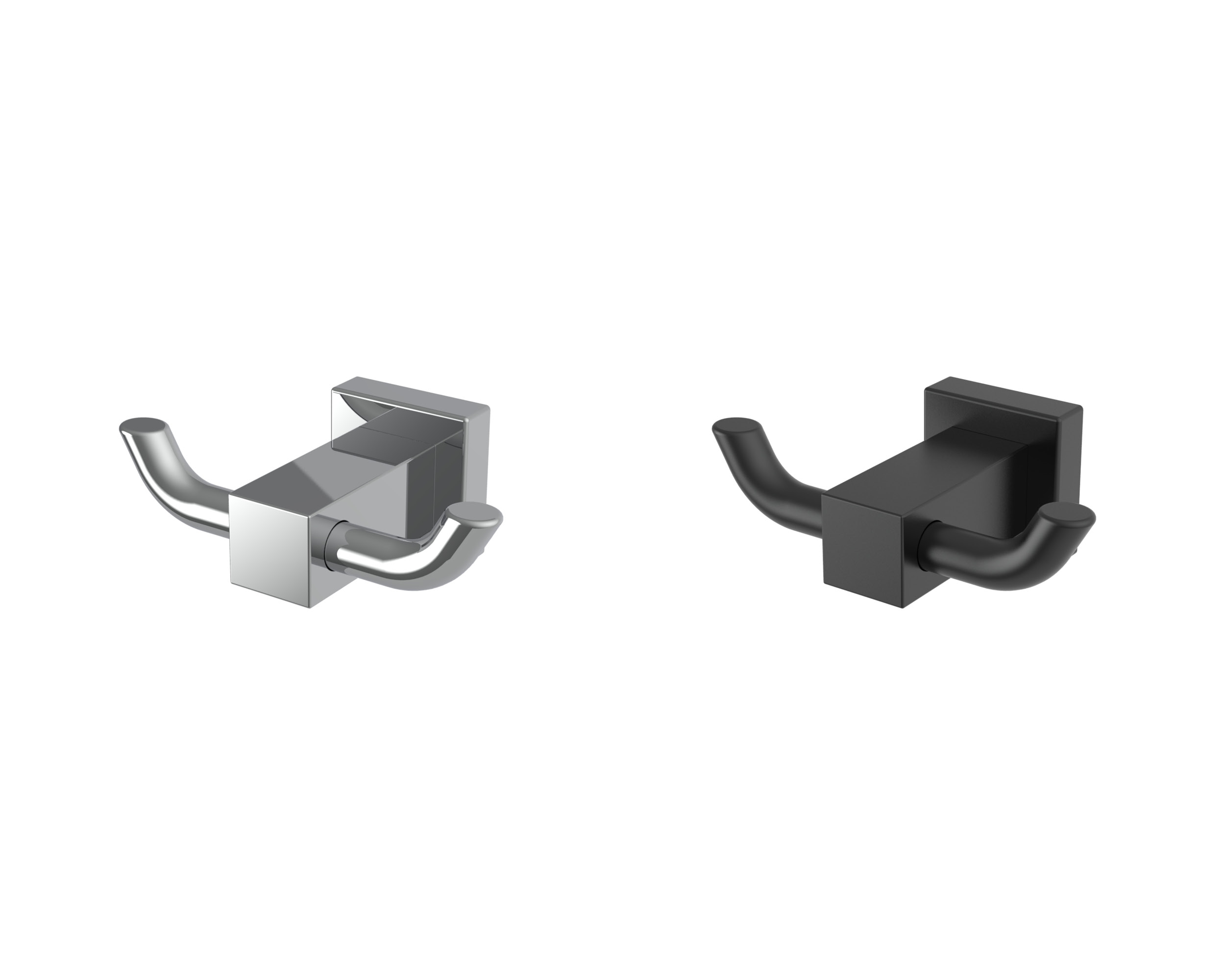 Doppelhaken Cube Line in den Ausführungen Chrom und schwarzmatt der Marke Erlau