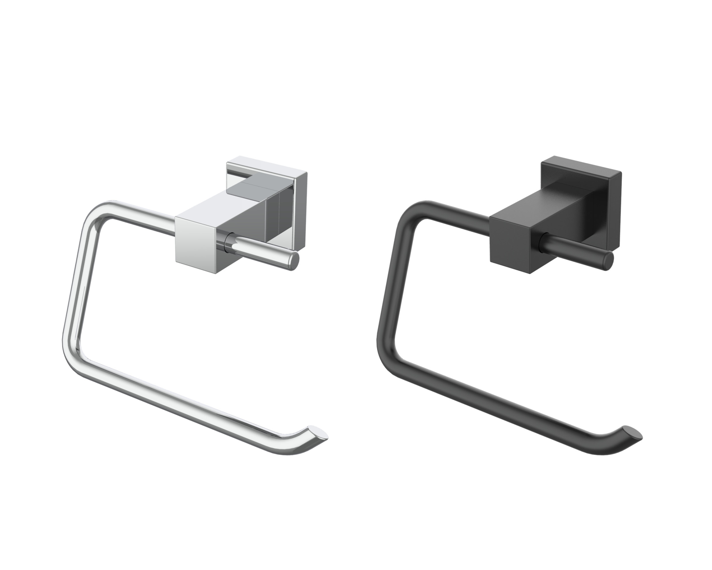 Toilettenpapierhalter Cube Line in den Ausführungen Chrom und schwarzmatt der Marke Erlau