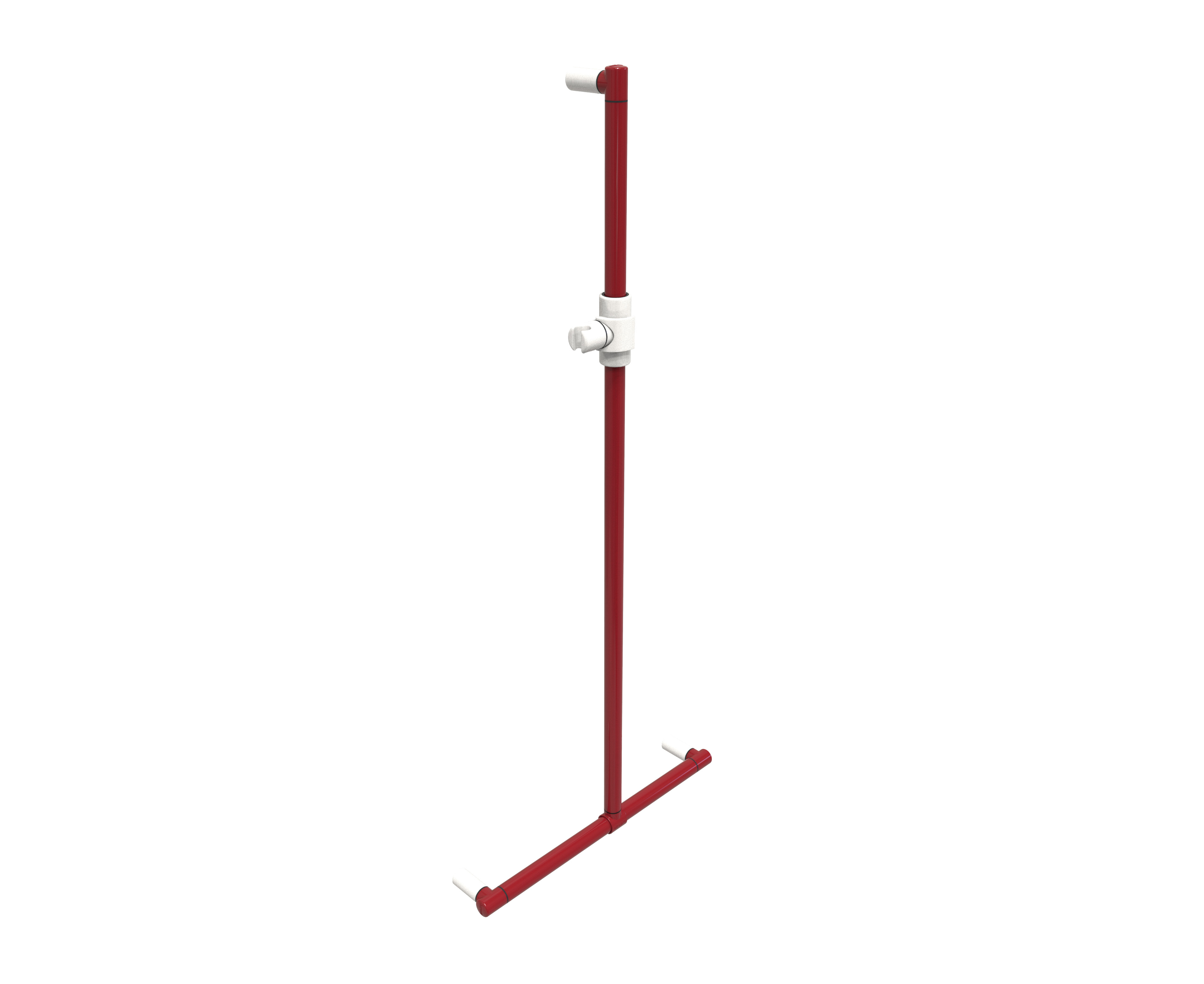 Erlau brand DB-R CL accessible shower handrail in contrasting red and white