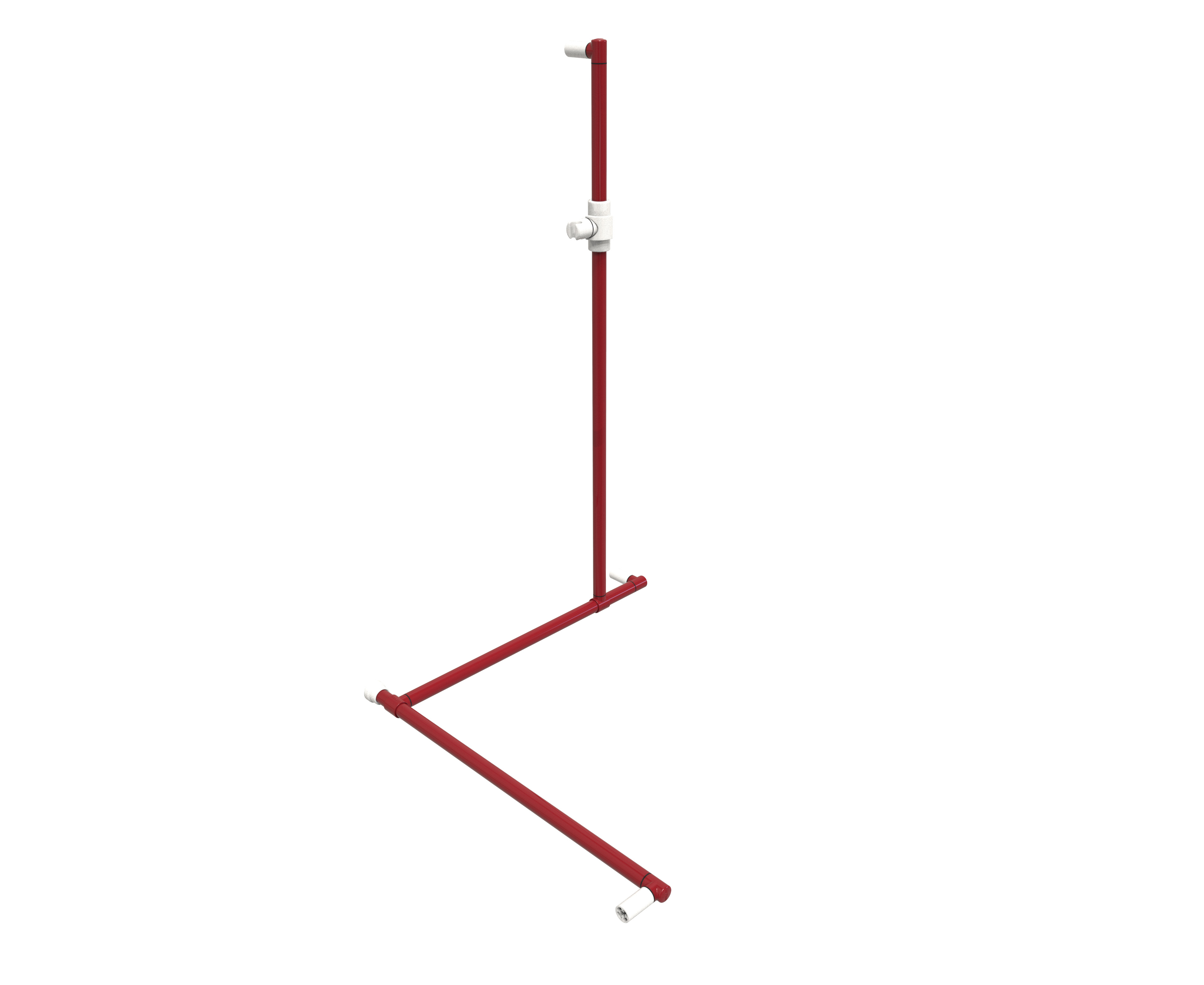 Accessible shower handrail DBE-R CL in contrasting red and white from Erlau