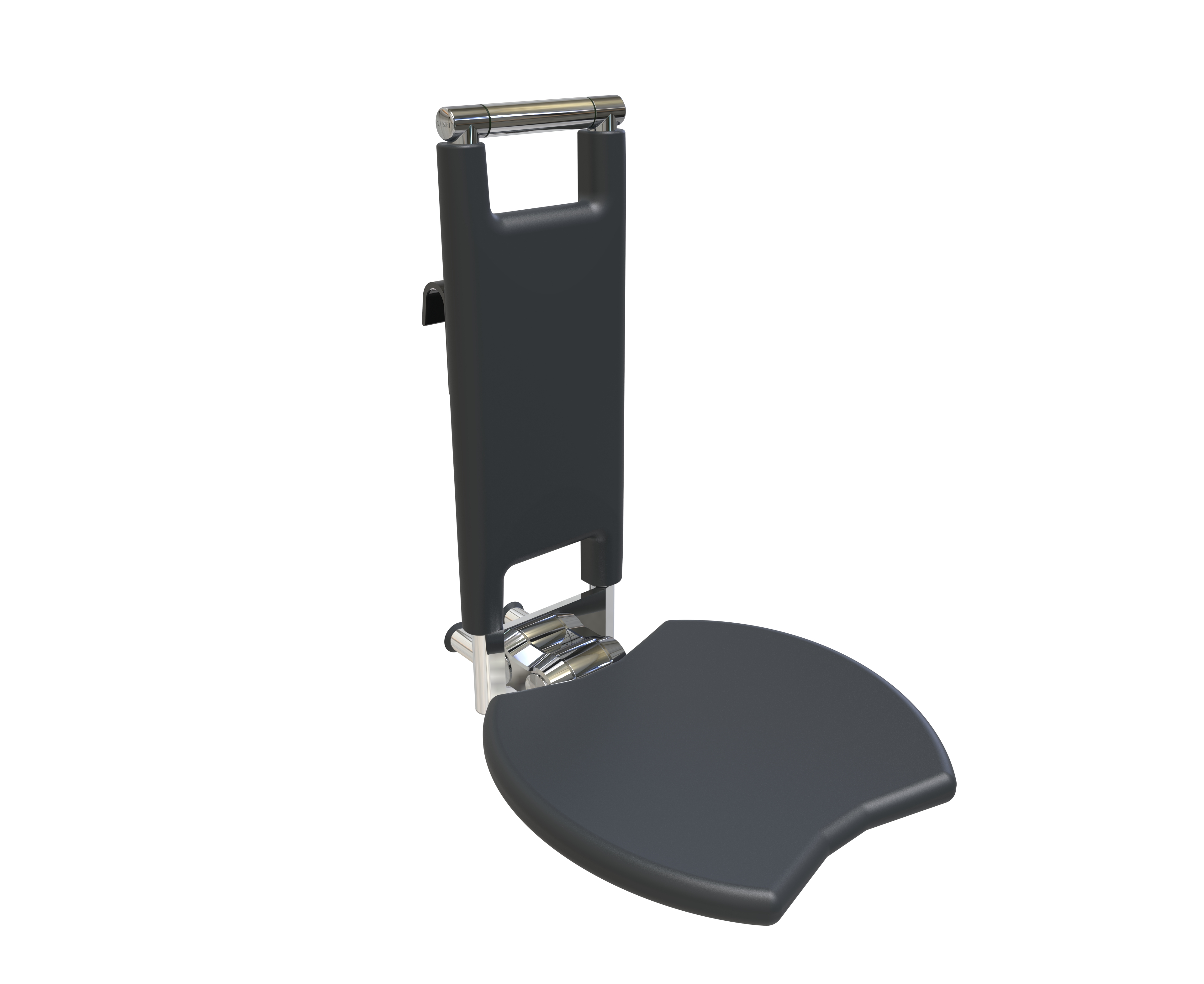 Erlau DEX shower seat, in chrome finish, high-gloss polished, anodised