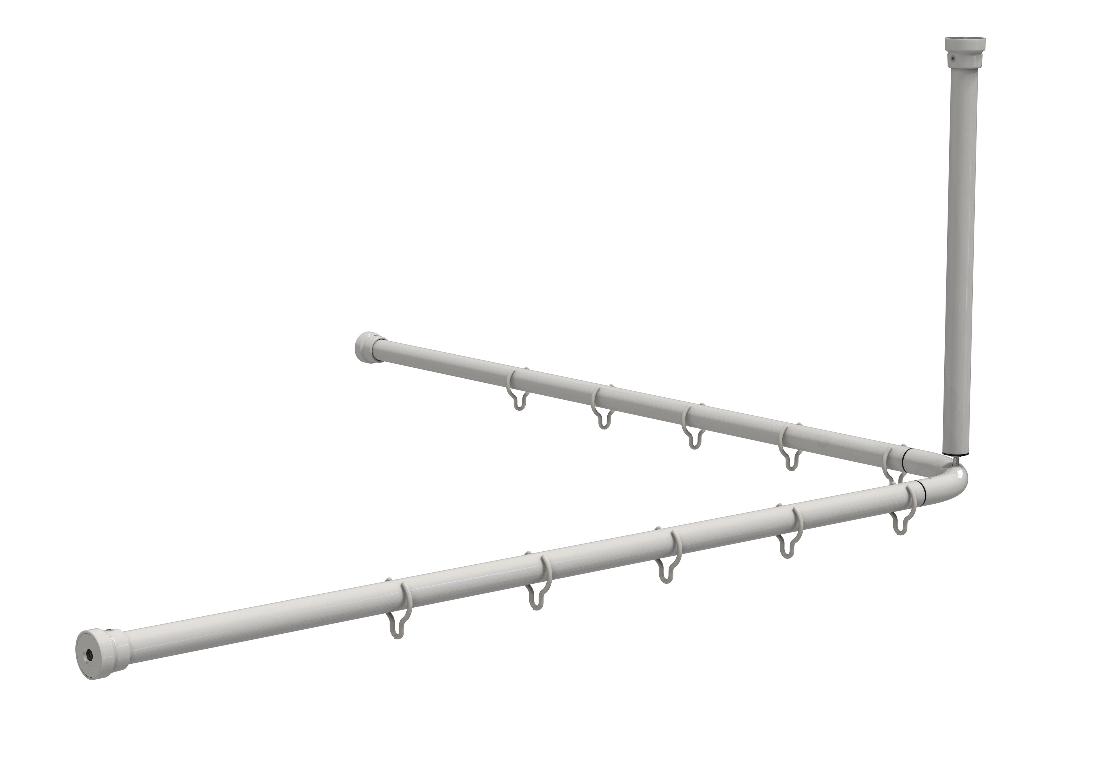 Erlau DVS-L white shower curtain rail 