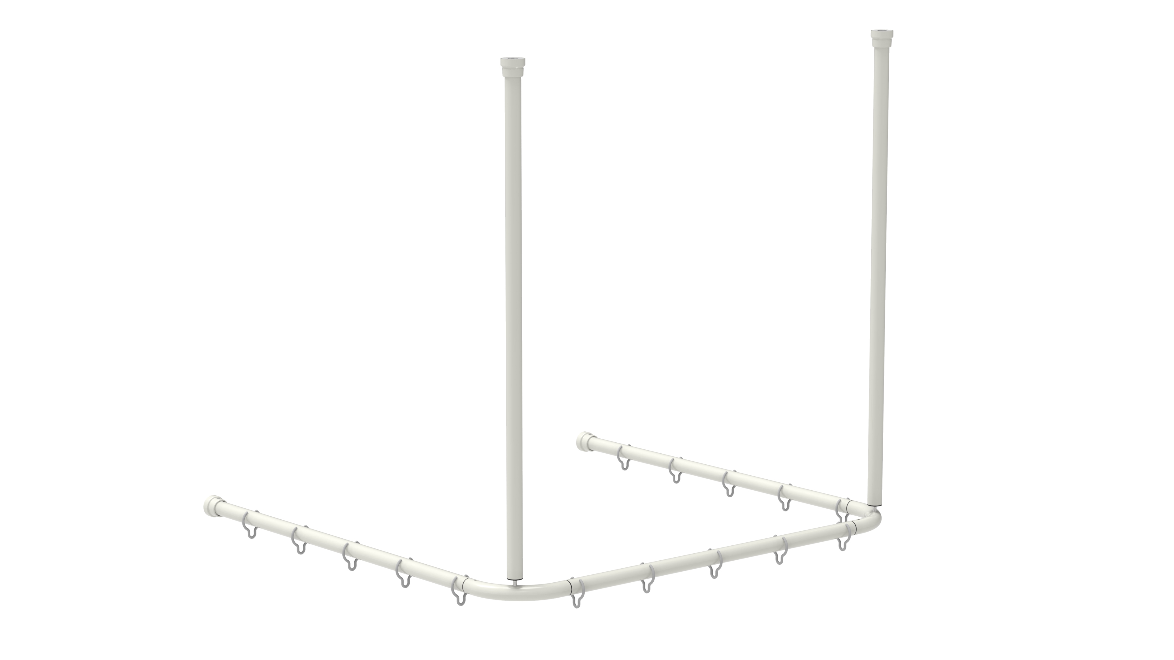 Duschvorhangstange DVS-U U-Form in der Farbe Weiß der Marke Erlau