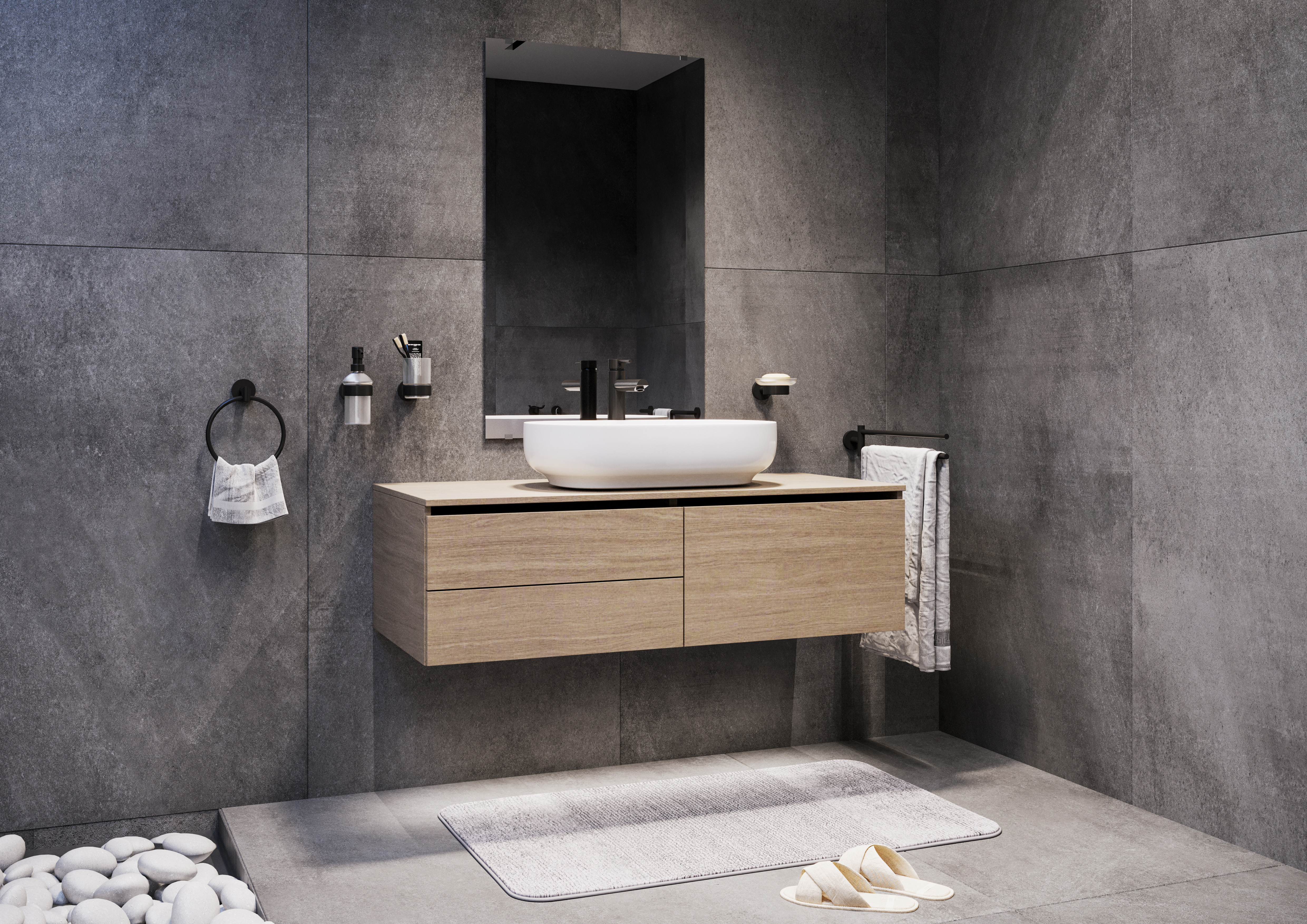 Washbasins for the residential construction sector featuring products from the Erlau brand