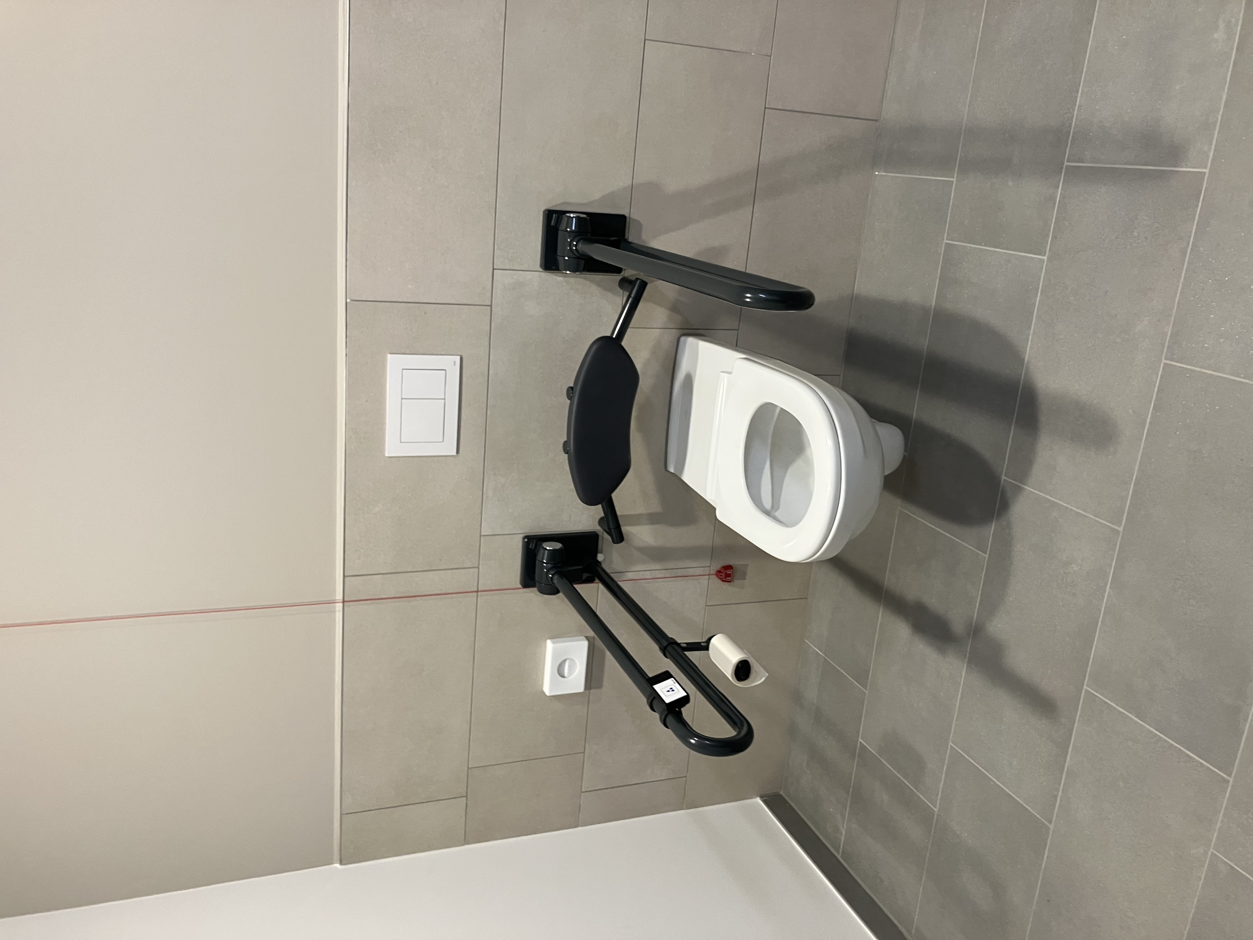 Stützklappgriff XSK am WC in anthrazitgrau von der Marke Erlau im Seniorenheim Lipperode